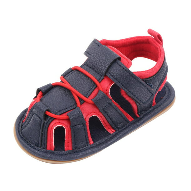 Baby Boys Girls Anti-Slip Pram Shoes Faux Leather Summer Sandals Newborn to 18 M 